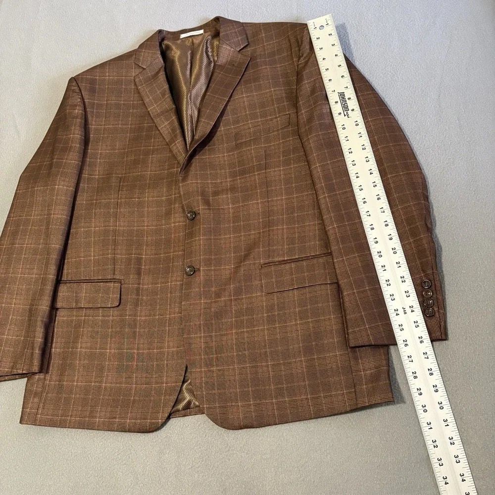 Vinci Philosophy Sports Coat 48R Chocolate Glen‎ Check Performance Blazer Jacket